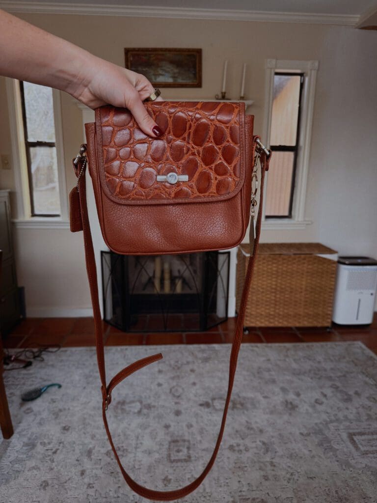 Embossed alligator leather crossbody bag thrifted western accessories 2026