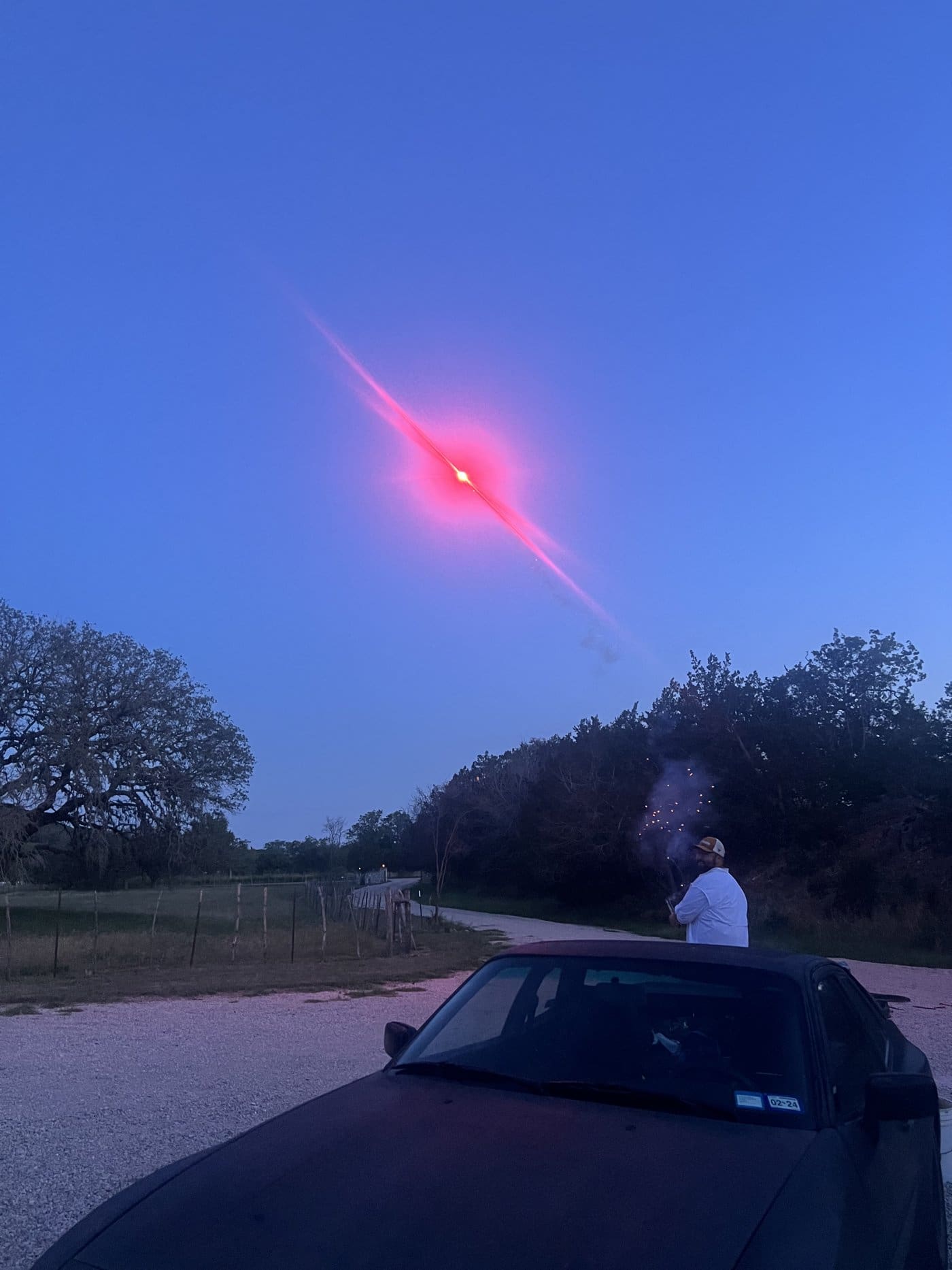 Watching fireworks light up the sky on a Hill Country evening